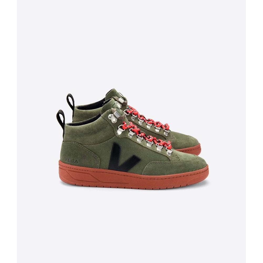 Veja RORAIMA SUEDE Men\'s High Tops Olive | NZ 115WNB